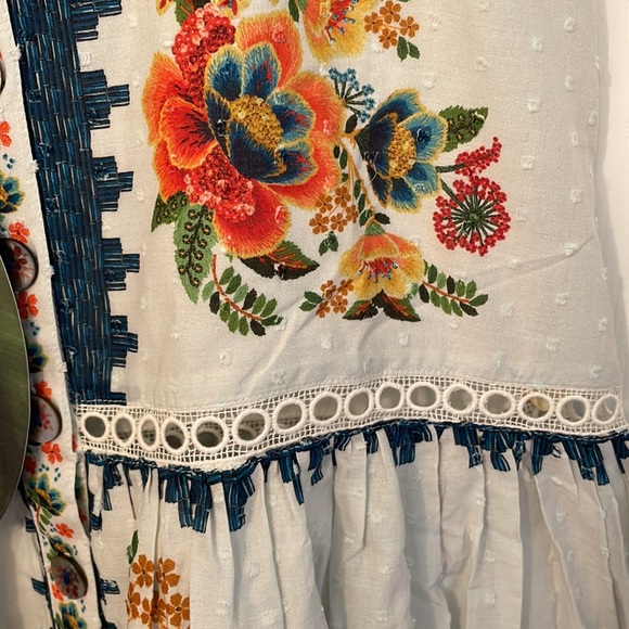 Farm Rio Off-White Delicate Garden Midi Dress new with tags - Picture 9 of 13